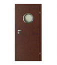Дверь шпонированная с иллюминатором Classic модель 1.1 (вертикальный рисунок слоев древесины)