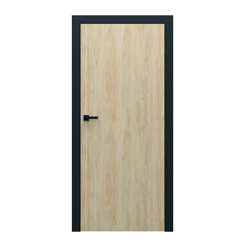 Двери Porta Loft 1.1 цвет бук Скандинавский и черная матовая коробка