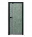Двери Porta Loft 4.a, светлый бетон CPL и черная матовая коробка