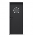 двери металлические Solid модель 4 с иллюминатором, цвет чёрный